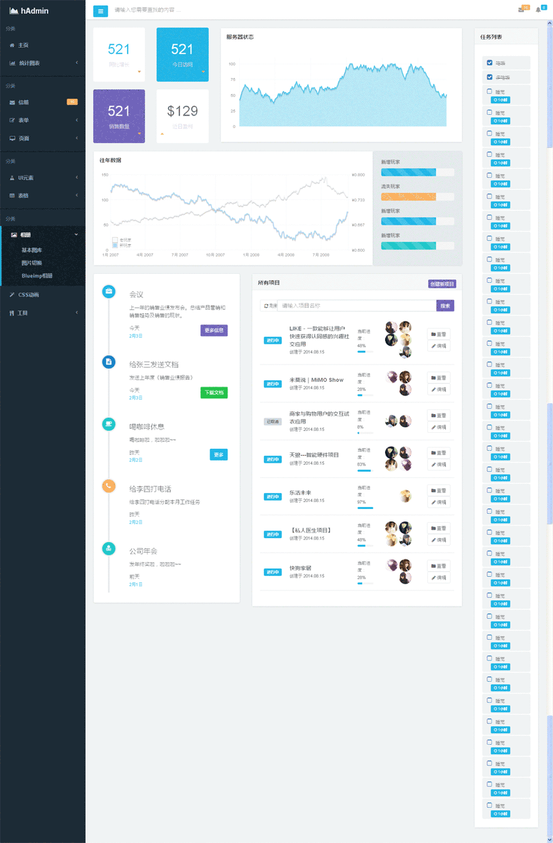 html5企業內部cms后臺管理系統模板